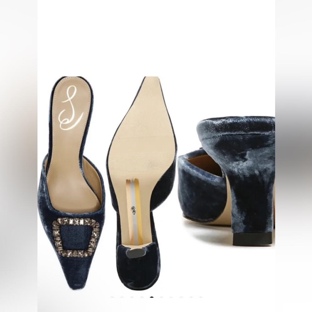 Sam Edelman Brit Jewel Mule Blue Velvet